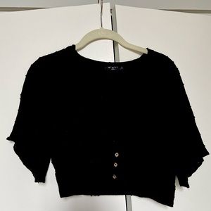 Black low cut crop top